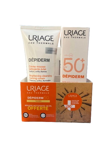 URIAGE EAU THERMALE DEPIDERM SPF 50+ & CREME MOUSSE NETTOYANTE ECLAT