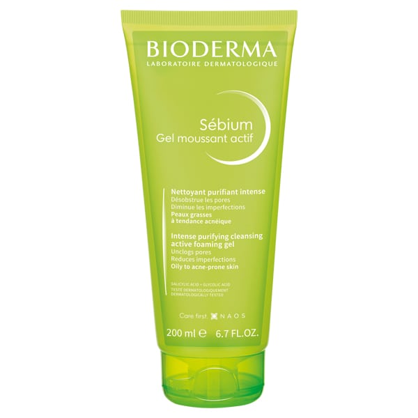 BIODERMA Sébium Gel Moussant Actif 200ml - Peaux grasses à Tendance Acnéique