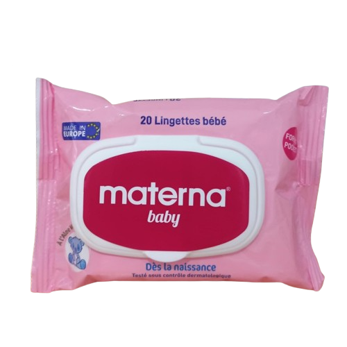 MATERNA LINGETTES FORMAT POCKET ROSE BOITE DE 20