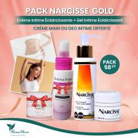 PACK NARCISSE GOLD GEL INTIME ECLAIRCISSANT + CREME ECLAIRCISSANTE CREME A MAIN OU DEO INTIME GRATUIT