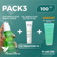 Pack 3: SVR Sebiaclear Spray Corps + Gel Sebiaclear Active + Gel Sebiaclear Gratuit